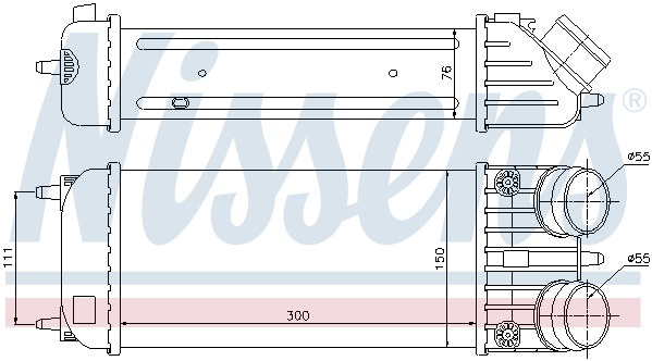 Chłodnica powietrza intercooler NISSENS 96593