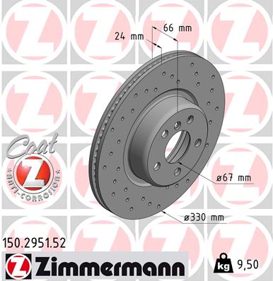 Tarcza hamulcowa ZIMMERMANN 150.2951.52