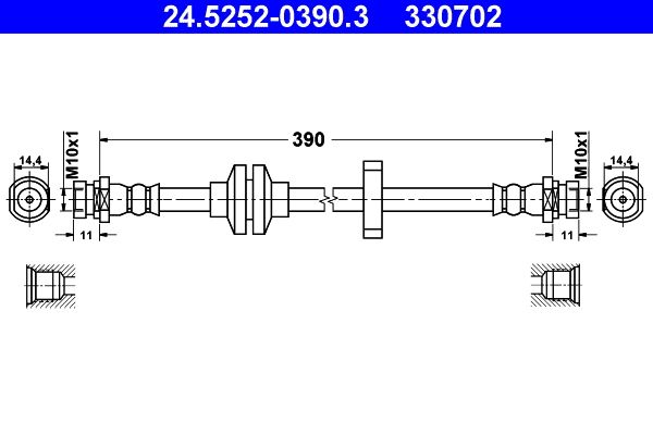 Przewód hamulcowy elastyczny ATE 24.5252-0390.3