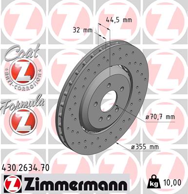 Tarcza hamulcowa ZIMMERMANN 430.2634.70