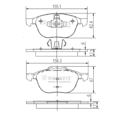 Klocki hamulcowe NIPPARTS J3603063