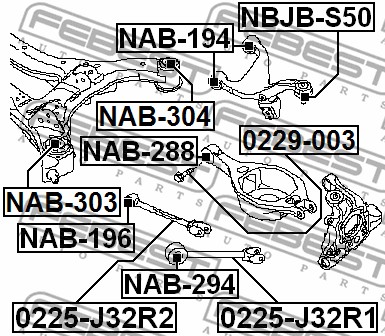 Łożyskowanie  korpusu osi FEBEST NAB-304