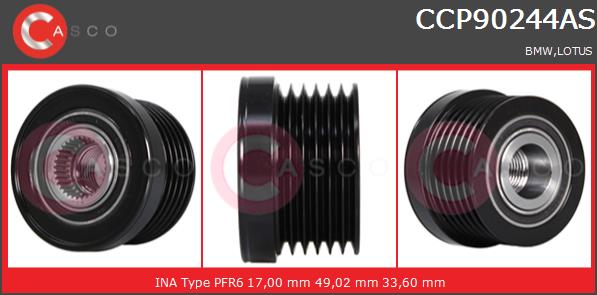 Koło pasowe alternatora CASCO CCP90244AS