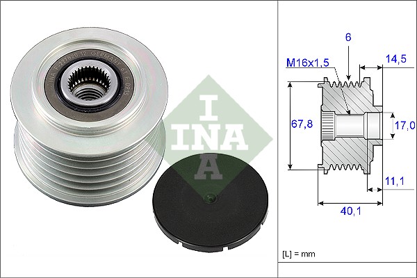 Sprzęgło alternatora INA 535 0052 10