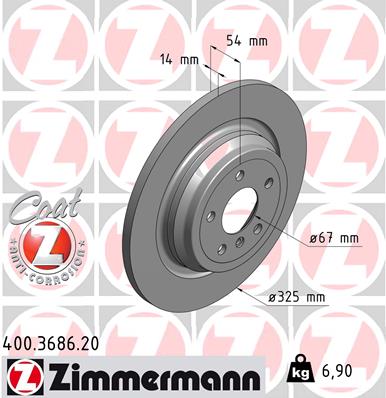 Tarcza hamulcowa ZIMMERMANN 400.3686.20