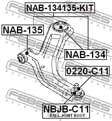 Tuleja wahacza FEBEST NAB-134