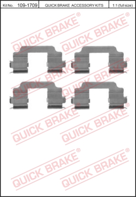 Zestaw akcesoriów montażowych  klocków hamulcowych QUICK BRAKE 109-1709