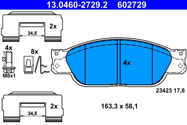 Klocki hamulcowe ATE 13.0460-2729.2