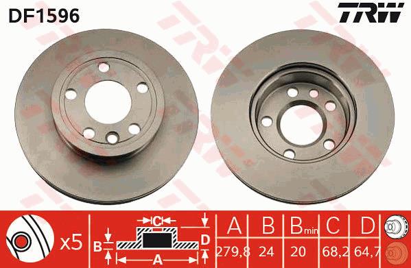 Tarcza hamulcowa TRW DF1596