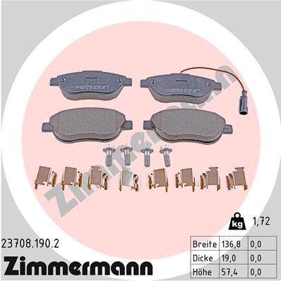 Klocki hamulcowe ZIMMERMANN 23708.190.2