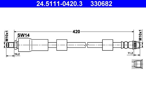Przewód hamulcowy elastyczny ATE 24.5111-0420.3