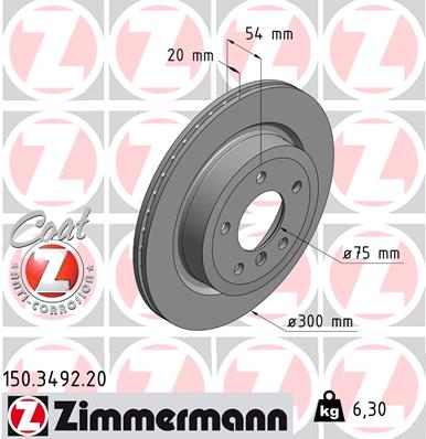 Tarcza hamulcowa ZIMMERMANN 150.3492.20