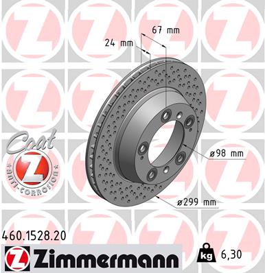 Tarcza hamulcowa ZIMMERMANN 460.1528.20