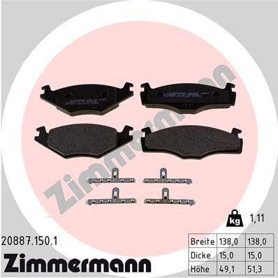 Klocki hamulcowe ZIMMERMANN 20887.150.1