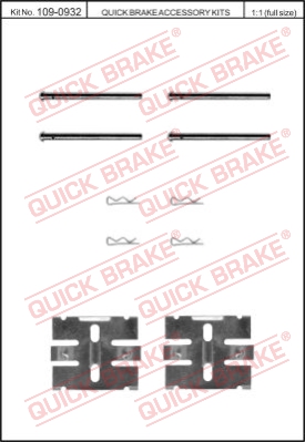 Zestaw akcesoriów montażowych  klocków hamulcowych QUICK BRAKE 109-0932