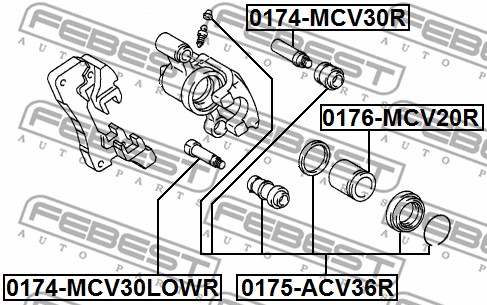 Zestaw naprawczy zacisku FEBEST 0175-ACV36R