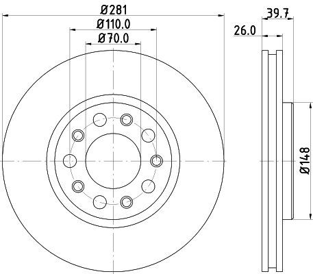 Tarcza hamulcowa HELLA 8DD 355 117-231