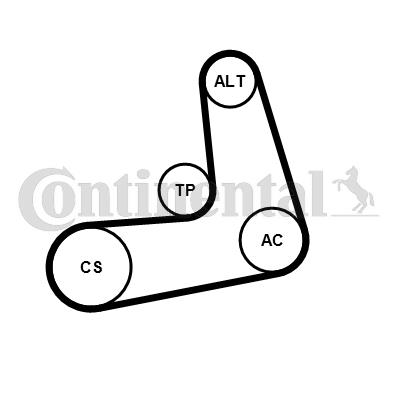 Zestaw paska osprzętu CONTINENTAL CTAM 6PK986K1