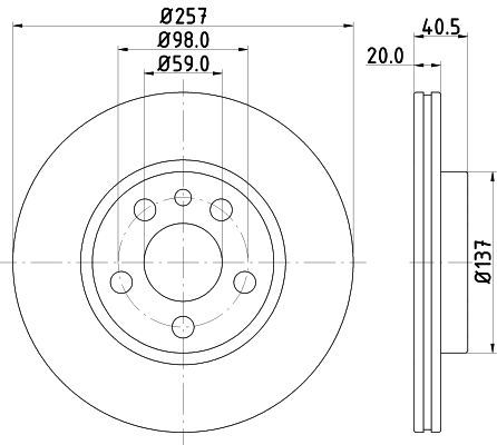 Tarcza hamulcowa HELLA 8DD 355 127-341