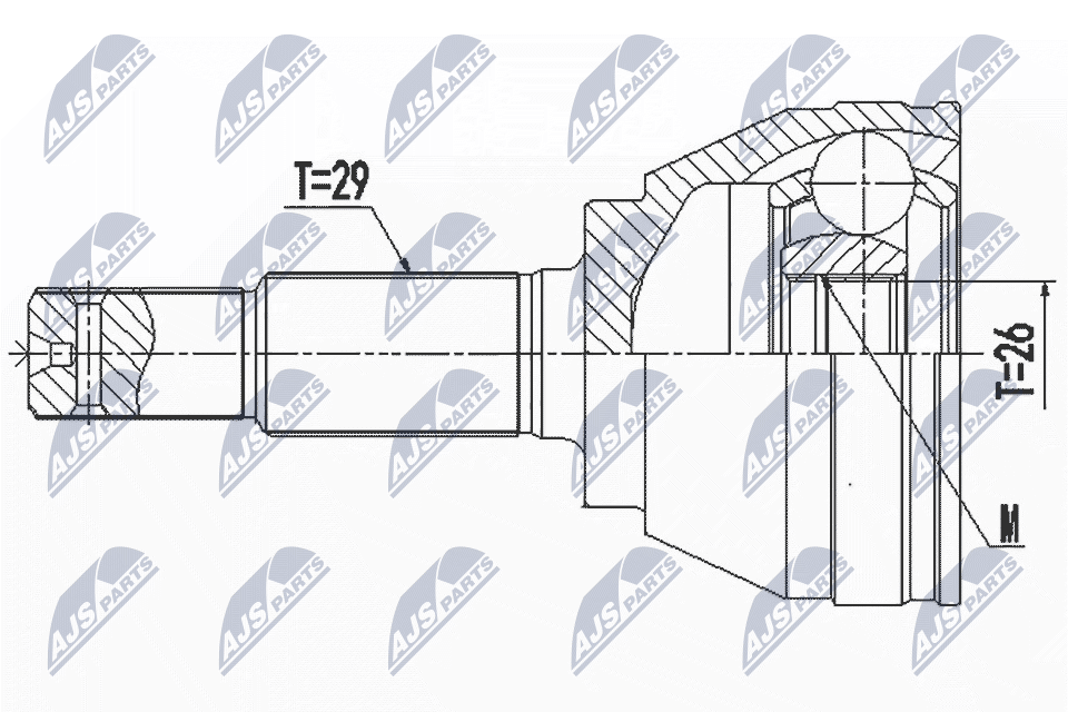 Zestaw przegubu, wał napędowy NTY NPZ-NS-097