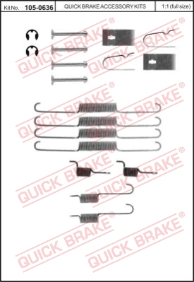 Zestaw dodatków do szczęk hamulcowych QUICK BRAKE 105-0636