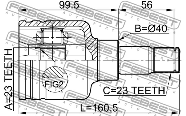 Przegub wału FEBEST 2111-CB316LH