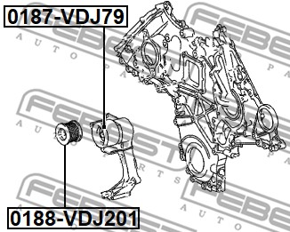 Rolka napinacza paska osprzętu FEBEST 0187-VDJ79