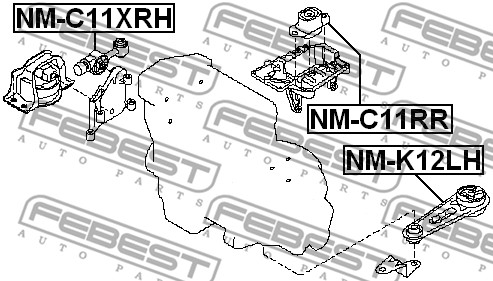 Poduszka silnika FEBEST NM-C11XRH