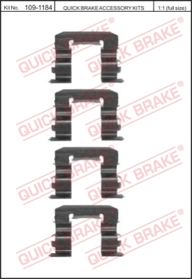 Zestaw akcesoriów montażowych  klocków hamulcowych QUICK BRAKE 109-1184