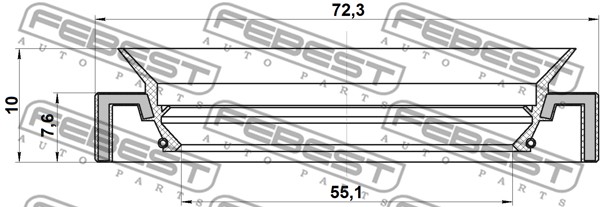 Pierścień uszczelniający, piasta koła FEBEST 95HAY-57720810X