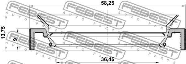 Pierścień uszczelniający półosi FEBEST 95HAY-38580914C