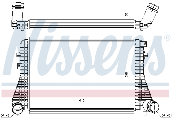 Chłodnica powietrza intercooler NISSENS 96493
