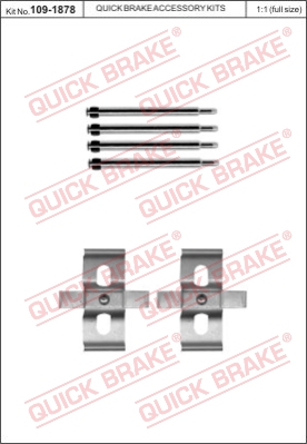 Zestaw akcesoriów montażowych  klocków hamulcowych QUICK BRAKE 109-1878