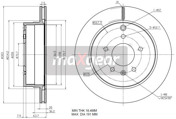 Tarcza hamulcowa MAXGEAR 19-2370