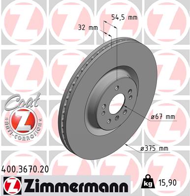 Tarcza hamulcowa ZIMMERMANN 400.3670.20