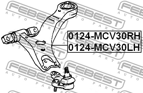 Wahacz zawieszenia koła FEBEST 0124-MCV30LH