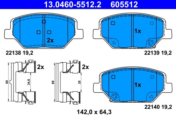 Klocki hamulcowe ATE 13.0460-5512.2