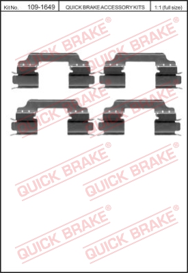 Zestaw akcesoriów montażowych  klocków hamulcowych QUICK BRAKE 109-1649