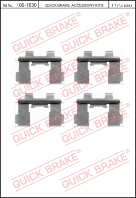 Zestaw akcesoriów montażowych  klocków hamulcowych QUICK BRAKE 109-1630