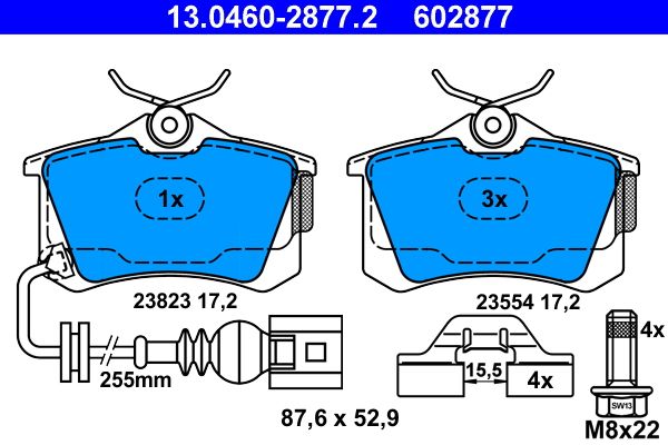 Klocki hamulcowe ATE 13.0460-2877.2