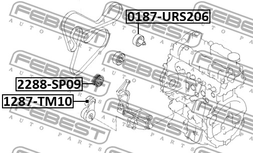Rolka prowadząca paska osprzętu FEBEST 2288-SPD9