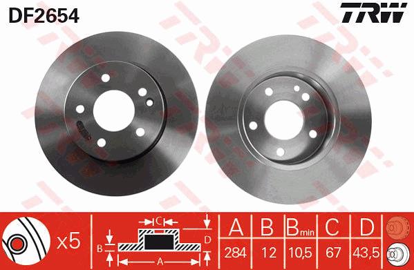 Tarcza hamulcowa TRW DF2654