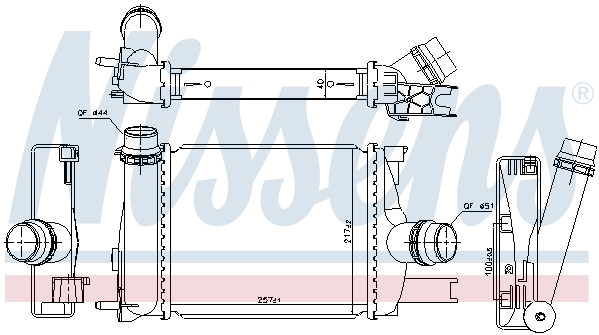 Chłodnica powietrza intercooler NISSENS 96328