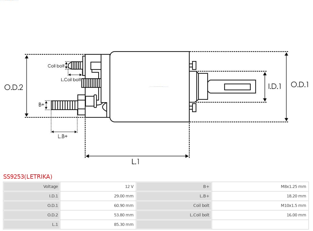 Włącznik elektromagnetyczny, rozrusznik AS-PL SS9253(LETRIKA)