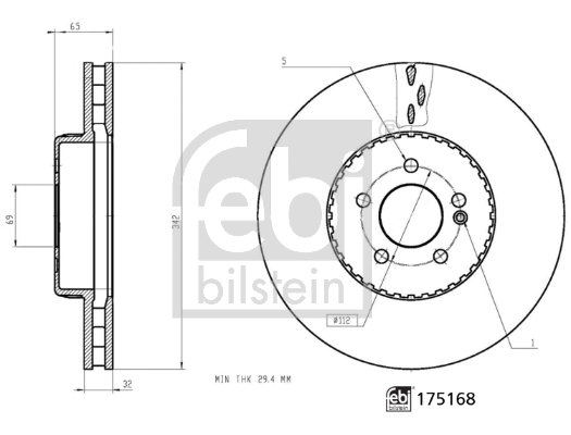 Tarcza hamulcowa FEBI BILSTEIN 175168