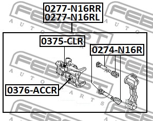 Zacisk hamulca FEBEST 0277-N16RL