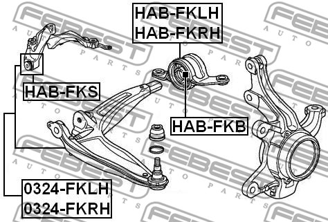 Wahacz zawieszenia koła FEBEST 0324-FKRH