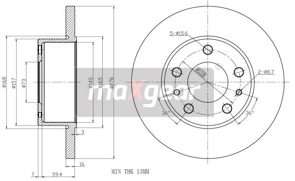 Tarcza hamulcowa MAXGEAR 19-1230