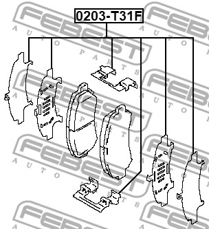 Zestaw akcesoriów montażowych  klocków hamulcowych FEBEST 0203-T31F