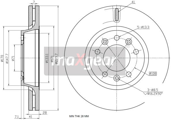 Tarcza hamulcowa MAXGEAR 19-2490